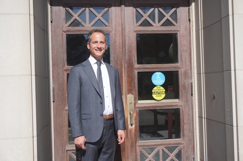 Attorney DelSignore leaves court after handing a Criminal Case in Dedham District Court